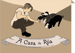 A casa logo-contacto